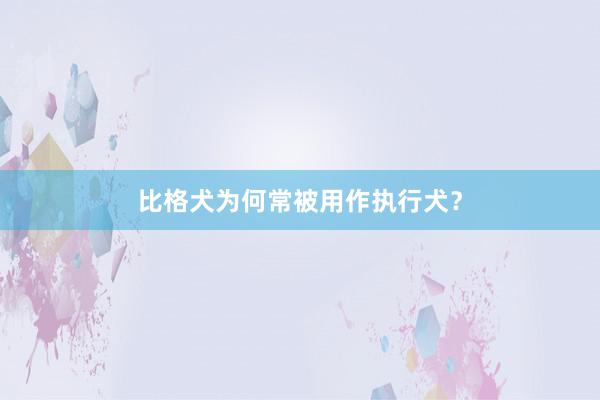比格犬为何常被用作执行犬？